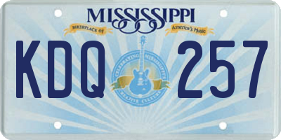 MS license plate KDQ257