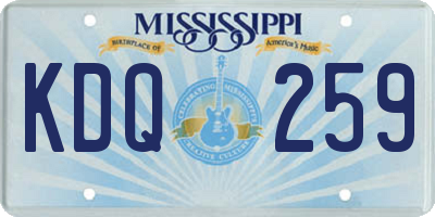 MS license plate KDQ259