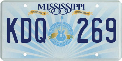 MS license plate KDQ269