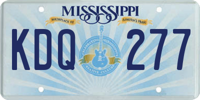 MS license plate KDQ277