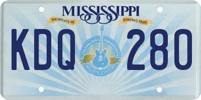 MS license plate KDQ280