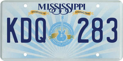 MS license plate KDQ283