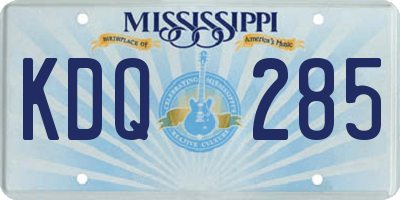 MS license plate KDQ285