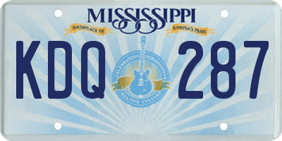 MS license plate KDQ287