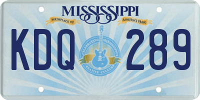 MS license plate KDQ289