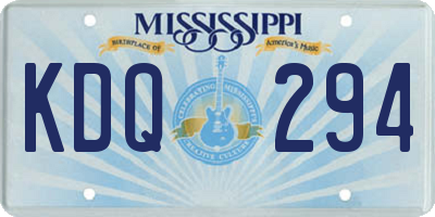 MS license plate KDQ294
