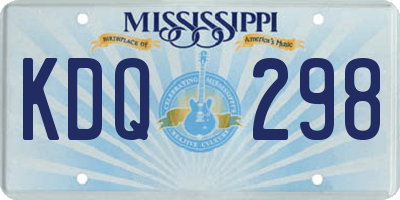 MS license plate KDQ298