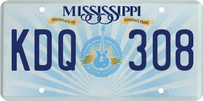 MS license plate KDQ308