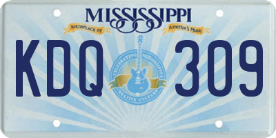 MS license plate KDQ309