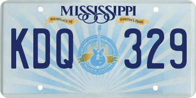 MS license plate KDQ329