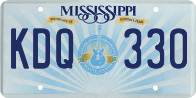 MS license plate KDQ330