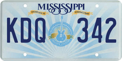 MS license plate KDQ342