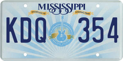 MS license plate KDQ354