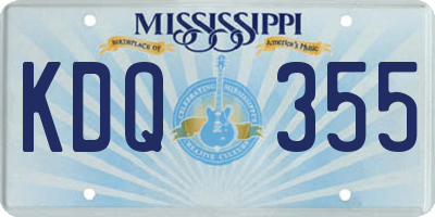 MS license plate KDQ355