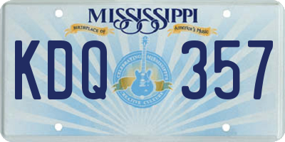 MS license plate KDQ357