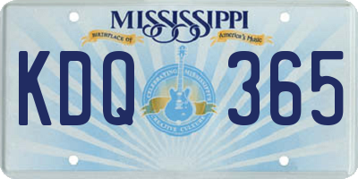 MS license plate KDQ365