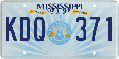 MS license plate KDQ371