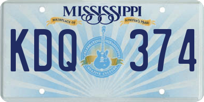 MS license plate KDQ374