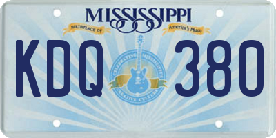 MS license plate KDQ380