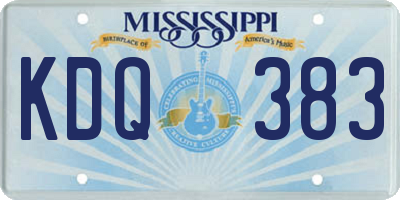 MS license plate KDQ383