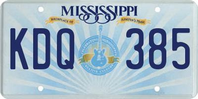 MS license plate KDQ385