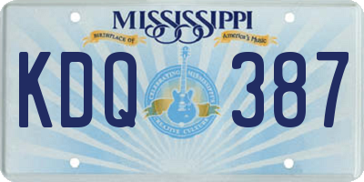 MS license plate KDQ387
