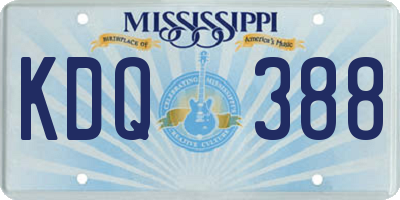 MS license plate KDQ388
