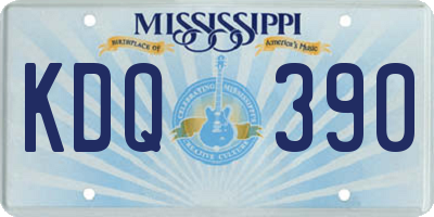 MS license plate KDQ390