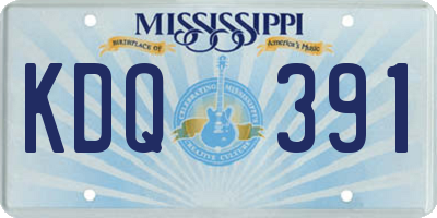 MS license plate KDQ391