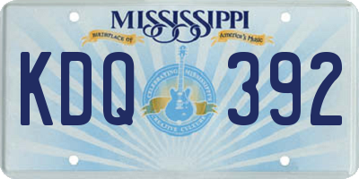 MS license plate KDQ392