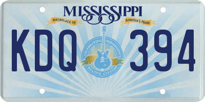 MS license plate KDQ394