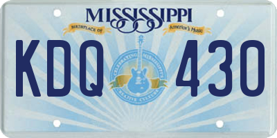 MS license plate KDQ430
