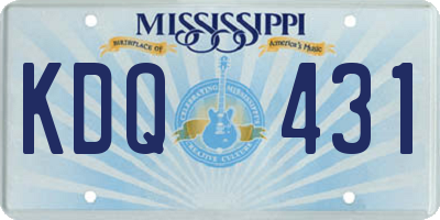MS license plate KDQ431