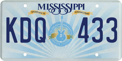 MS license plate KDQ433