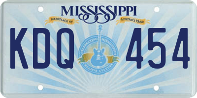 MS license plate KDQ454