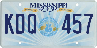 MS license plate KDQ457