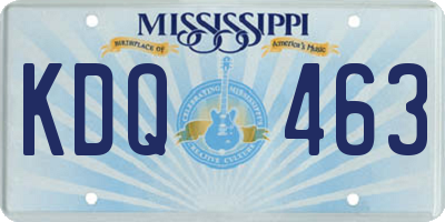 MS license plate KDQ463
