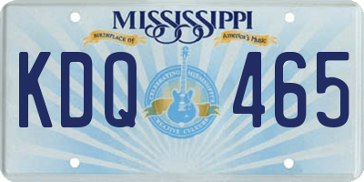 MS license plate KDQ465