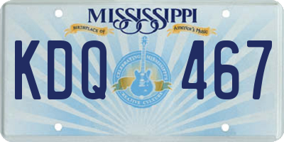 MS license plate KDQ467