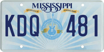 MS license plate KDQ481