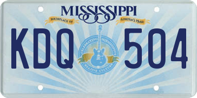 MS license plate KDQ504