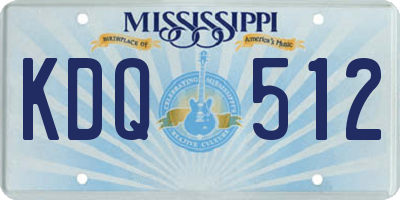 MS license plate KDQ512