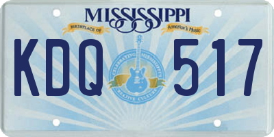 MS license plate KDQ517