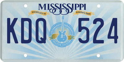 MS license plate KDQ524