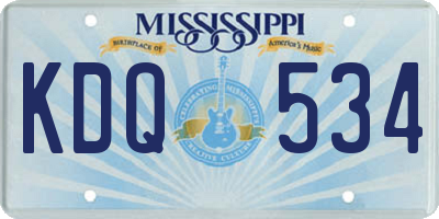 MS license plate KDQ534