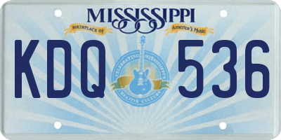 MS license plate KDQ536