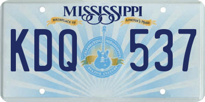 MS license plate KDQ537