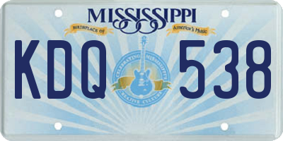 MS license plate KDQ538