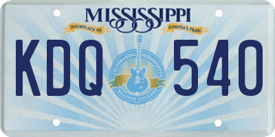 MS license plate KDQ540