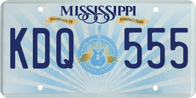 MS license plate KDQ555
